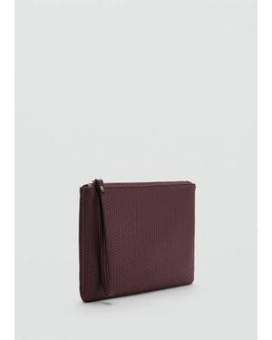 MANGO TEEN Braided-Effect Clutch - Purple