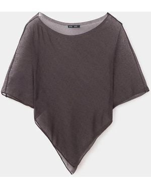 Mango Mantella Asimmetrica Con Strass Grigio Antracite