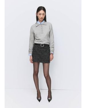 Mango Flecked Knit Skirt - Gray
