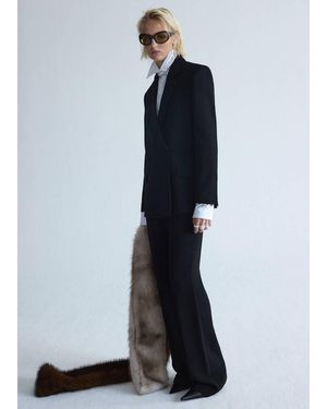 Mango Pantalon Droit Costume Noir
