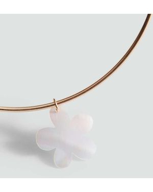MANGO TEEN Rigid Flower Necklace - Metallic
