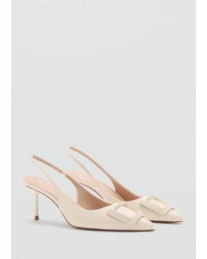 Mango Patent Heeled Shoes - Natural