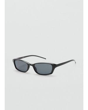 Mango Thin-Frame Sunglasses - Black