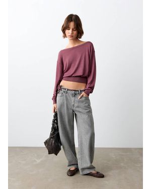 MANGO TEEN Boat Neck Jumper - Red