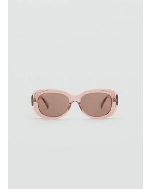 Mango Rectangular-Frame Sunglasses - Pink