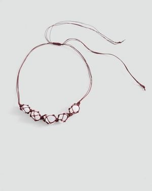 MANGO TEEN Necklace With Natural Stones - Metallic
