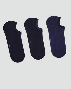 Mango Pack Of 3 Ankle Socks - Blue