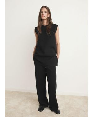 Mango Top Pigiama Punto Milano Nero - Multicolore