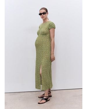 Mango Floral Print Maternity Dress - Green