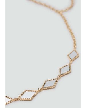 MANGO TEEN Chain Belt With Mirror Beads - White
