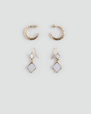 MANGO TEEN Pack Of 2 Mixed Earrings - White