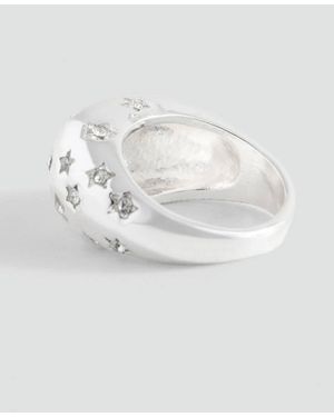 MANGO TEEN Ring With Star Detail - White