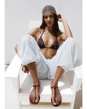 Mango Jelly Sandal With Buckle Closure - White