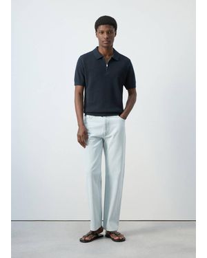 Mango Jeans 100% Cotone Relaxed-Fit Blu Bleach - Multicolore