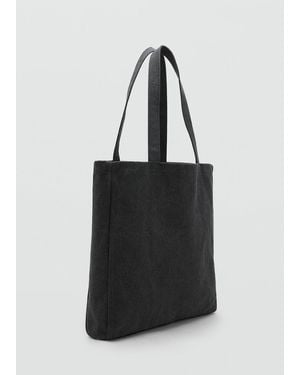 Mango Baumwoll-Tote-Bag - Schwarz