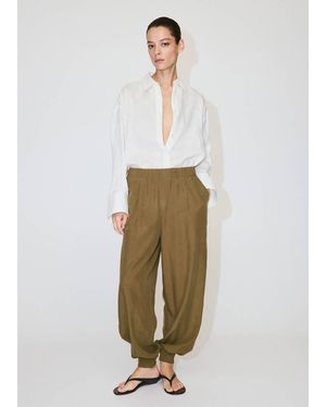 Mango Baggy Lyocell Pants - Green