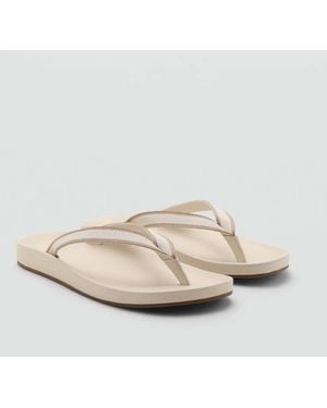 Mango Strappy Beach Sandals - Natural