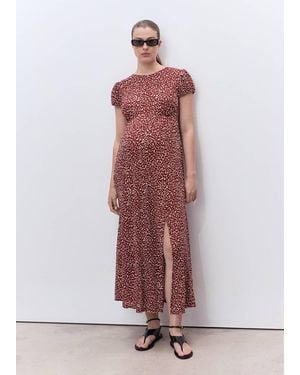 Mango Floral Print Maternity Dress - Red
