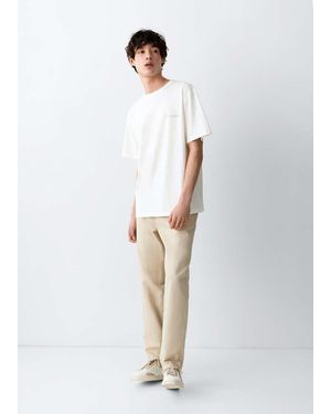 MANGO TEEN Printed Cotton-Blend T-Shirt - White