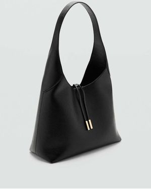 Mango Shoulder Bag With Metal Detail - Black