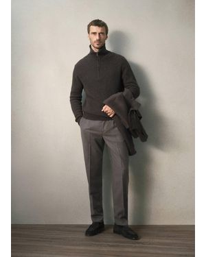 Mango Polo-Jersey Aus Wolle Mit Reißverschluss Am Kragen - Mehrfarbig