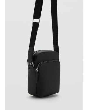 Mango Patent Leather-Effect Shoulder Bag - Black