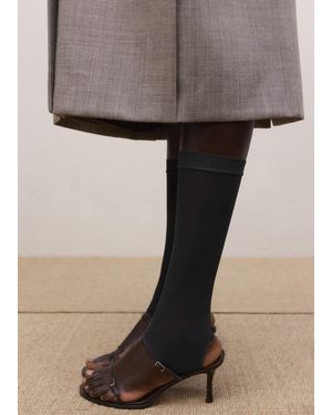 Mango Open-Toe Socks - Grey