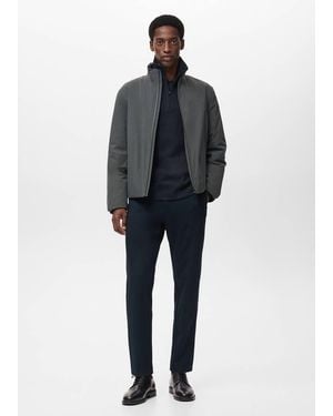 Mango Packable Water-Repellent Jacket With Thermolite Padding - Blue