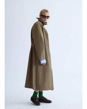 Mango Trench Oversize Cintura Kaki - Bianco