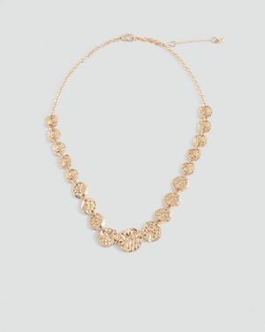 MANGO TEEN Necklace With Irregular Metallic Pieces - White