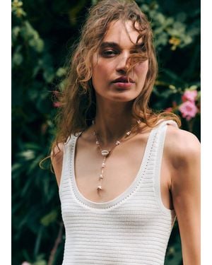 MANGO TEEN Pendant Necklace With Shell Detail - White