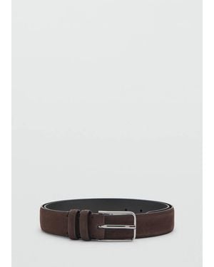 Mango Nappa Leather Belt - Grey