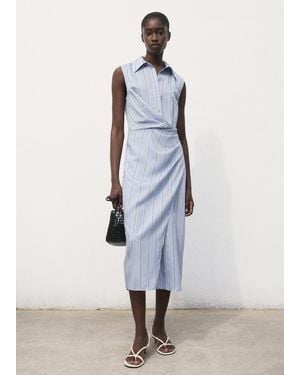 Mango Draped Shirt Dress - White