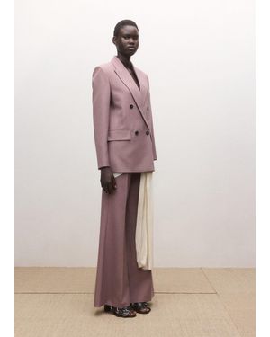 Mango Flared Wool Suit Trousers - Pink