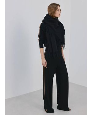 Mango Pullover Mit Stehkragen Und Kontrastierenden Streifen - Schwarz