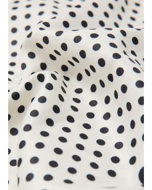 Mango Satin Check-Print Scarf - Grey
