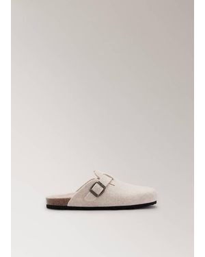 Mango Felt Clog Slippers - Natural