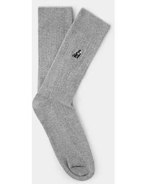 Mango Animal Embroidered Cotton Socks - Grey