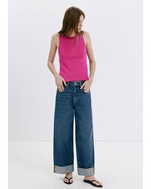 Mango Feinstrick-Top Mit U-Boot-Ausschnitt - Pink