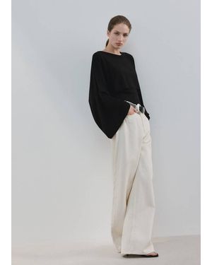 Mango Strickcape Mit Rundhals - Schwarz