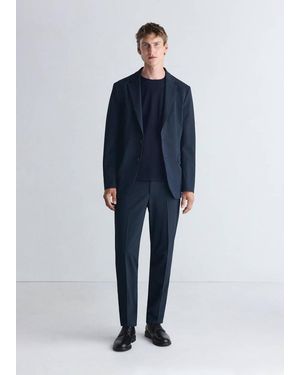 Mango Slim Fit Thermoregulating Blazer - Blue
