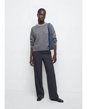 MANGO TEEN Jersey With Stud Detail - Grey