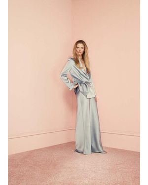 Mango Blazer Revers Impuntura Argento - Neutro