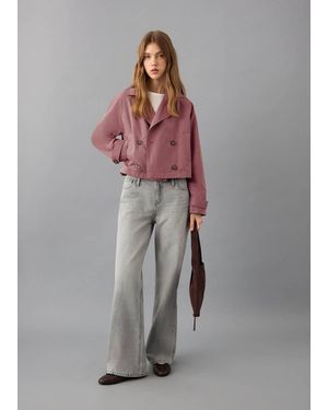 MANGO TEEN Short Trench Coat - Grey