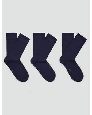 Mango 3-Pack Long Cotton Socks - Blue