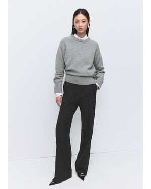 Mango Wool-Blend Knit Jumper - Grey