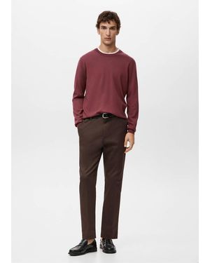 Mango 100% Wool Fine-Knit Jumper - Red