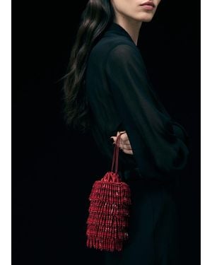 Mango Beaded Handbag - Red