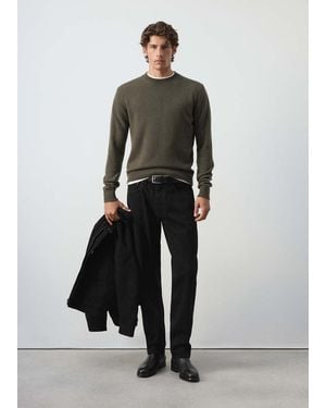 Mango Knitted Wool Blend Jumper - Green