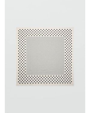 Mango Satin Check-Print Scarf - Grey